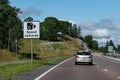 Vauxhall Astra car at Scottish highway with a speed cameras traffic sign warning