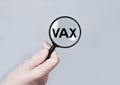 Vax word. Medical vaccination concept Royalty Free Stock Photo