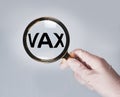 Vax word. Medical vaccination concept Royalty Free Stock Photo