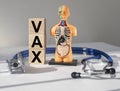 Vax word. Medical vaccination concept Royalty Free Stock Photo