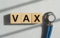 Vax word. Medical vaccination concept Royalty Free Stock Photo