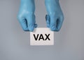 Vax word. Medical vaccination concept Royalty Free Stock Photo