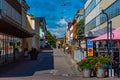 Vaxjo, Sweden, July 16, 2022: Commercial street in Vaxjo, Sweden