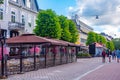 Vaxjo, Sweden, July 16, 2022: Commercial street in Vaxjo, Sweden