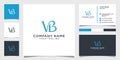 VB or BV initial letter logo design template Royalty Free Stock Photo