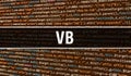 VB concept with Random Parts of Program Code. VB with Programming code abstract technology background of software developer and Royalty Free Stock Photo