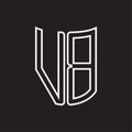 VB Logo monogram with ribbon style outline design template