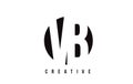 VB V B White Letter Logo Design with Circle Background.