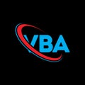 VBA logo. VBA letter. VBA letter logo design. Initials VBA logo linked with circle and uppercase monogram logo. VBA typography for Royalty Free Stock Photo