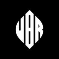 VBR circle letter logo design with circle and ellipse shape. VBR ellipse letters with typographic style. The three initials form a Royalty Free Stock Photo