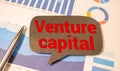 VC venture capital abbraviation symbol. Concept words VC venture capital on white note.