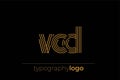 VCD modern geometric typography logo Royalty Free Stock Photo