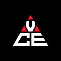 VCE triangle letter logo design with triangle shape. VCE triangle logo design monogram. VCE triangle vector logo template with red Royalty Free Stock Photo