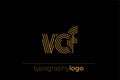 VCF modern geometric typography logo Royalty Free Stock Photo