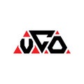 VCO triangle letter logo design with triangle shape. VCO triangle logo design monogram. VCO triangle vector logo template with red Royalty Free Stock Photo