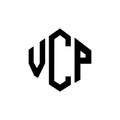 VCP letter logo design with polygon shape. VCP polygon and cube shape logo design. VCP hexagon vector logo template white and Royalty Free Stock Photo