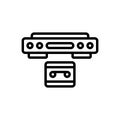 Black line icon for Vcr, video and audio Royalty Free Stock Photo