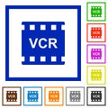 VCR movie standard flat framed icons