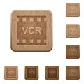 VCR movie standard wooden buttons