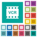 VCR movie standard square flat multi colored icons