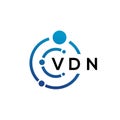 VDN letter technology logo design on white background. VDN creative initials letter IT logo concept. VDN letter design