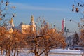 VDNKh park with the old soviet architecture in Moscow. VDNKh is one of the main landmarks of Moscow Royalty Free Stock Photo