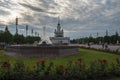 The VDNX Park in Moscow with roses Royalty Free Stock Photo