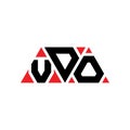 VDO triangle letter logo design with triangle shape. VDO triangle logo design monogram. VDO triangle vector logo template with red Royalty Free Stock Photo