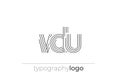 VDU modern geometric typography logo Royalty Free Stock Photo