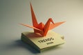 Strategic Planning for 2026: Concept of Emerging Trends with Origami Bird and Stack of Papers Royalty Free Stock Photo