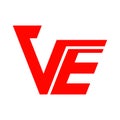 VE letter logo vector