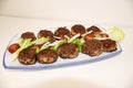 Veal cutlets fried in flax with salad