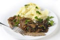 Veal escalope with mash and mushrooms