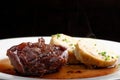 Veal fillet with rich sauce and bread dumplings