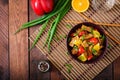 Veal fillet - stir fry with oranges and paprika in sweet and sour sauce Royalty Free Stock Photo