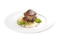 Veal medallion with vegetables. Royalty Free Stock Photo