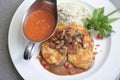 Veal Piccata With Risotto Rice Royalty Free Stock Photo