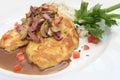 Veal Piccata With Risotto Rice Royalty Free Stock Photo
