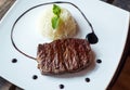 Veal steak with rice Royalty Free Stock Photo