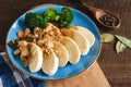 Veal stew with steamed yeast dumplings