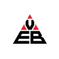 VEB triangle letter logo design with triangle shape. VEB triangle logo design monogram. VEB triangle vector logo template with red Royalty Free Stock Photo