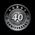 40 years anniversary celebration. 40th anniversary logo design. Forty years logo. Royalty Free Stock Photo