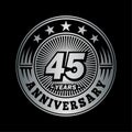 45 years anniversary celebration. 45th anniversary logo design. Forty-five years logo.