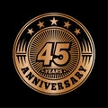 45 years anniversary celebration. 45th anniversary logo design. Forty-five years logo.