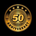 50 years anniversary celebration. 50th anniversary logo design. Fifty years logo.