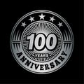 100 years anniversary celebration. 100th anniversary logo design. One hundred years logo. Royalty Free Stock Photo