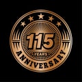 115 years anniversary celebration. 115th anniversary logo design. 115years logo. Royalty Free Stock Photo
