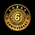 6 years anniversary celebration. 6th anniversary logo design. Six years logo. Royalty Free Stock Photo
