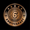 6 years anniversary celebration. 6th anniversary logo design. Six years logo. Royalty Free Stock Photo