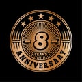 8 years anniversary celebration. 8th anniversary logo design. Eight years logo.